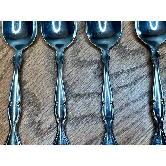 Set of 4 Oneida Community Cantata Teaspoons   stainless flatware 6" - Picture 4 of 11